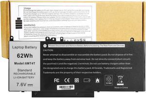 62Wh Laptop Battery for Dell Notebook 6MT4T 7V69Y TXF9M 79VRK 0HK6DV 07V69Y 0TXF9M Dell Latitude E5470 E5570 15.6 inch Pricision 3510