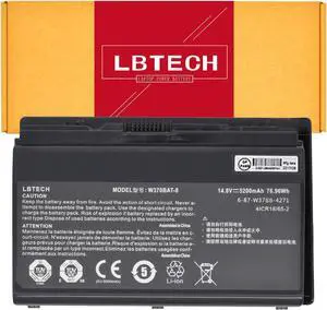 W370BAT-8 Compatible Laptop Battery Replacement for Clevo W350ET W355SS Schenker XMG A503 A522 A523 Gigabyte P2742 P27G v2 Sager NP6350 NP6370 Hasee K590S K660E 14.8V W370BAT-3 5200mAh/76.96Wh