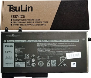 TsuLin R8D7N Laptop Battery Replacement for Dell Latitude 5400 5500 Precision 3540 Inspiron 7590 7591 7791 2-in-1 Series Notebook 0R8D7N 1V1XF 4GVMP W8GMW 11.4V 51Wh 4255mAh