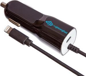 Apple Certified Lightning Car Charger - 40W: 20W Cable & 20W USBC Rapid Power - for iPhone 14 Pro Max Plus Mini 13 12 11 XS X XR XS SE 8 7 6S 6 5S 5 5C - Car Accessories That Keeps You Connected