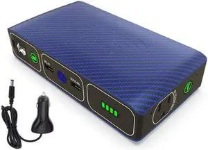 HALO Bolt Wireless Laptop Power Bank - 44400 mWh Portable Phone Laptop Charger Car Jump Starter with AC Outlet and Car Charger, Blue Graphite