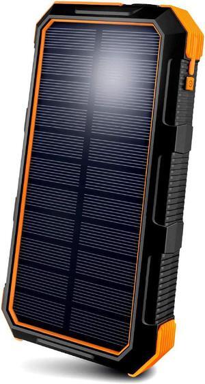 24,000 mAh Fast Charging Solar Power Bank, Portable Solar Charger External Battery Bank | LED Flashlight, IP67 Waterproof, Dustproof, Shockproof for Camping, Travel & Emergency Use