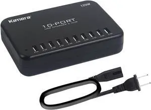 USB Charger 10-Port 120W, Multi-Port USB Charging Hub 24A Desktop Power Station for iPhone X/8/7/6S/6 Plus/5S, Ipad Pro/Air2/ Mini, Galaxy S9/S8/S6 Edge