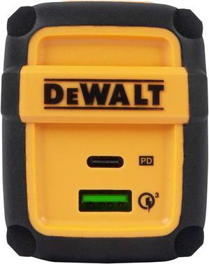 DEWALT 2-Port USB PD Charger  Worksite USB C Charger Block  49.5W Dual Port Fast Charger  USB Type C PD and QC 3.0 Foldable Wall Charger Plug for iPhone 14 13 12 Pro Max Apple Watch iPad Pro Air