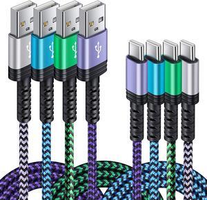 4Pack/6FT Phone Charger Type C Android Fast Charging Cord for Samsung Galaxy Note 20/21 Ultra 10, S21 S20 Plus S21 Ultra 5G,A01 A11 A21 A51 A71 A10E S10 S9 S8 LG K92 K51 for Google Pixel 5 4A 3A 4XL