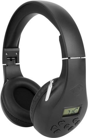 Portable Personal FM Radio Headphones with Best Reception Walkman Wireless Headset FM Radio Ear Muffs for Walking Jogging Powered by 2 AA BatteriesNot Included Black