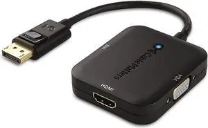 DisplayPort to HDMI Adapter with VGA and DVI 3-in-1 Adapter - Supporting 4K Resolution via HDMI