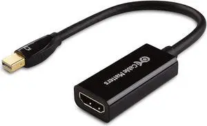 4K Mini DisplayPort to HDMI 4K Adapter (Mini DP to HDMI Adapter) in Black - Thunderbolt and Thunderbolt 2 Port Compatible