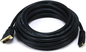 Monoprice Standard HDMI to DVI Adapter Cable - 26AWG, CL2 in-Wall Rating, with Ferrite Cores, 720p, x.v.Color, 25 Feet, Black Monoprice Standard HDMI to DVI Adapter Cable - 26AWG, CL2 in-Wall Rating, with Ferrite Cores, 720p, x.v.Color, 25 Feet, Black