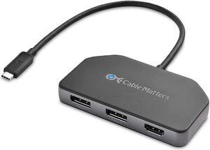 Cable Matters 4K Triple Display USB C Hub with 2X DisplayPort, 1x HDMI, and 100W Charging for Windows - DisplayPort 1.4 and DSC 1.2 Enabled for Triple 4K 60Hz Display - Not Compatible with Mac