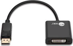 SIIG DisplayPort to DVI Adapter - Male to Female DP to DVI Cable Converter for DisplayPort Enabled Computer Systems - 1080p @60Hz SIIG DisplayPort to DVI Adapter - Male to Female DP to DVI Cable Converter for DisplayPort Enabled Computer Systems - 1080p @60Hz