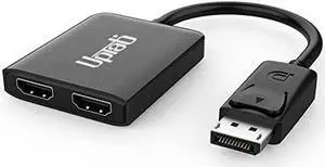 DisplayPort to Dual HDMI 4K 60Hz Adapter Multi Monitor Splitter Converter Multi-Stream Transport (MST) Hub DP to 2X HDMI 2.0 (DisplayPort to Dual HDMI)