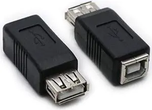 2 Pack USB 2.0 AF/BF Plug Type A Female to Type B Female Adapter Connector Converter Compatible with Laptop Computer Hard Drive Printer Camera