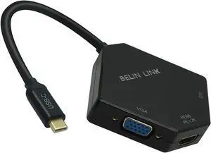USB C to HDMI/VGA/DVI Adapter,Compatible Thunderbolt 3 Type C for HDMI DVI VGA for MacBook Pro/