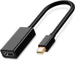 Mini DisplayPort to HDMI Adapter Thunderblot to HDMI Cable Adapter Compatible with  MacBook Air Pro iMac  Surface Pro Dock to TV/Monitor/Projector Black