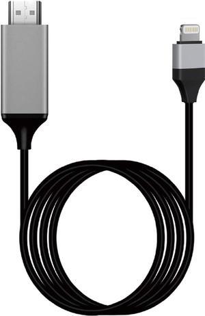 [Apple MFi Certified HDMI Adapter] Lightning to HDTV Adapter Cable (6.6FT-Black) Compatible with iPhone 13 12 11 Pro SE Xs XR X 8 7 iPad iPod Sync Screen on HDTV/Projector/Monitor -No Need Power