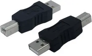 USB Type A Male to USB Type B Male Connector Converter Adapter (2Pack)