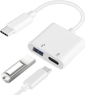USB C OTG Adapter with Power, 2 in 1 USB C to USB Female with 60W PD Charging Adapter Compatible with iPad Pro, Samsung Galaxy S23/S22/S21/Note10, Google Pixel 7Pro, Google Chromecast with Google TV