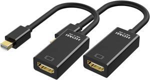 Mini DisplayPort to HDMI Adaptor 2 Pack Mini DP(Thunderbolt Compatible) to HDMI 4Kx2K Converter Gold-Plated Cord for MacBook Pro MacBook Air Mac Mini  Surface Pro 3/4