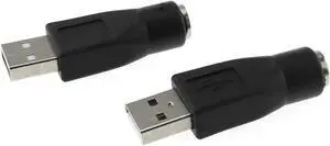 USB to PS2 Adapter 2PCS Black PS/2 Female to USB Male Converter Adapter for Mouse and Keyboard