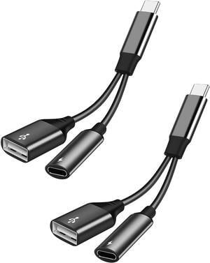 USB C OTG Adapter with Power USB C to USB Female with 60W PD Charging OTG Adapter for Samsung S21/S20/S20+/Note 10+ iPad Pro Google Chromecast with Google TV Android LG V40 30 Dell XPS-2 Pack