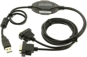 Gearmo 2 Port RS-232 Serial to USB Adapter Cable, FTDI Chipset, 5ft Length, ESD Protection, Windows/macOS/Linux Compatible Gearmo 2 Port RS-232 Serial to USB Adapter Cable, FTDI Chipset, 5ft Length, ESD Protection, Windows/macOS/Linux Compatible