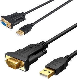 CableCreation USB to RS232 Serial Cable 10FT with USB to RS232 Serial Adapter with PL2303 Chipset 10 FT for Cashier Register, Modem, Scanner, Digital Cameras,CNC etc, Black