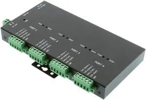 Coolgear 4-Port USB Adapter for RS-232/422/485 via Terminal Block, DIP Switch Configurable, Optical Isolation, Surge & ESD Protection Coolgear 4-Port USB Adapter for RS-232/422/485 via Terminal Block, DIP Switch Configurable, Optical Isolation, Surge & ESD Protection