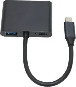 Type C to Dual PDUSB3.0 Converter, Aluminium Alloy Adapter, 4K Resolution Support, Fast Charging with PD, for TVs Projectors Monitors