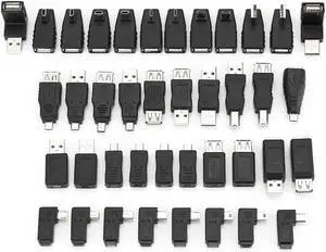 40 USB2.0 Adapters, Micro B M to Fem Converter, USB Coupler Connector Set for Various Devices 40 USB2.0 Adapters, Micro B M to Fem Converter, USB Coupler Connector Set for Various Devices