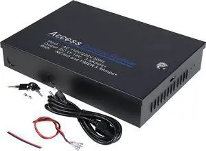 UHPPOTE Input 110VAC Output 12VDC Metal Power Supply Box with Backup Battery Link for Door Access Control Board
