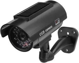 Dioche Solar Power Dummy Fake Security Camera, Outdoor Shape Anti-Theft Surveillance Camera with Flashing LED Light