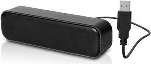 [Upgraded] USB Computer /Laptop Speaker with Stereo Sound & Enhanced Bass, Portable Mini Sound Bar for Windows PCs, Desktop Computer and Laptops