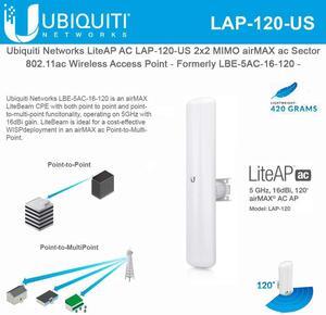 LiteAP AC LAP-120-US 2x2 MIMO Airmax ac Sector Access Point - Formerly LBE-5AC-16-120 -