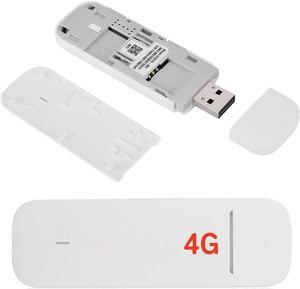 LTE USB Router, 150 Mbps High Speed USB Dongle 4G Modem LTE Dongle Pocket WiFi Router Mobile Hotspot, Portable 4G LTE Surf Stick USB Flash Drive FDD B1 / B3 / B7 Tape with SD Card Slot White