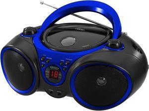 CD-490 Portable Sport Stereo CD Player with AM/FM Radio and Aux Line-in & Headphone Jack (Blue)