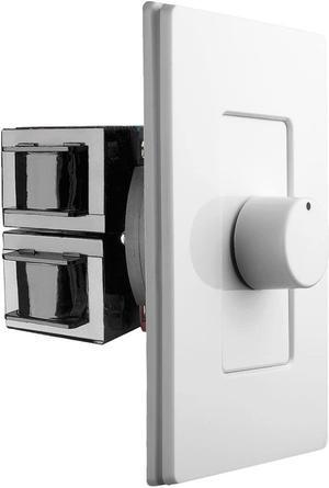 300W Sleek, Modern, Minimalist Design in Wall Volume Control, Rotary Knob White Impedance Matching SLK300