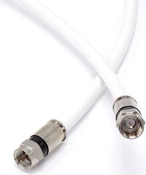 THE CIMPLE CO 10 Foot White - Solid Copper Coax Cable - RG6 Coaxial Cable with Connectors, F81 / RF, Digital Coax for Audio/Video, Cable TV, Antenna, Internet, & Satellite, 10 Feet (3 Meter)