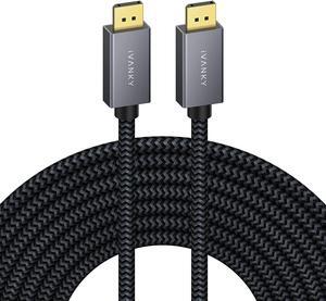 IVANKY DisplayPort Cable 25ft/7.5M, DP Cable, [4K@60Hz, 2K@144Hz, 2K@165Hz], Nylon Braided High Speed DisplayPort 1.2 Cable, Compatible for Gaming Monitor, TV, PC, Laptop and More