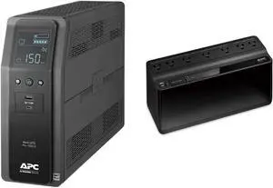 APC UPS, 1500VA Sine Wave Battery Backup & Surge Protector, BR1500MS2, 2 USB Charger Ports, 600VA UPS Backup Power Supply, BE600M1