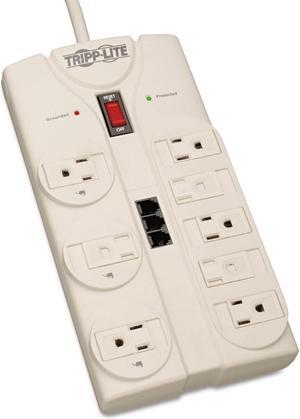 Tripp Lite Tlp808tel Tlp808tel Surge Suppressor, 8 Outlets, 8 Ft Cord, 2160 Joules, Light Gray