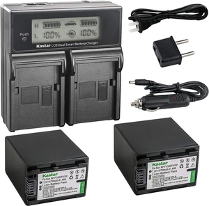 LCD Dual Smart Fast Charger & 2x Battery for NP-FV100/NP-FH100/NPFV100/NPFH100/FV100/FH100 and HDR-CX110, CX130/B, CX160/B, XR160, CX360V, CX560V, CX700V, PJ10, HDR-PJ30V, HDR-PJ50V LCD Dual Smart Fast Charger & 2x Battery for NP-FV100/NP-FH100/NPFV100/NPFH100/FV100/FH100 and HDR-CX110, CX130/B, CX160/B, XR160, CX360V, CX560V, CX700V, PJ10, HDR-PJ30V, HDR-PJ50V