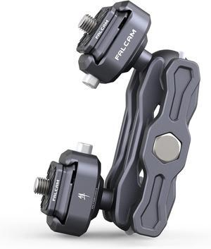 F22 Dual Quick Release Articulating Magic Arm Kit, Camera Mounting Adapter w/Double Ballheads, Aluminum Camera Accessory Kit for Filmmaker&Photographer, Fits for Sony Canon DSLR Monitor Webcam