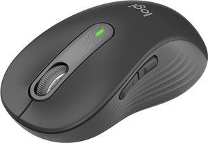 Signature M650 L Full Size Wireless Mouse - for Large Sized Hands 2-Year Battery Silent Clicks Customizable Side Buttons Bluetooth Multi-Device Compatibility (Graphite)