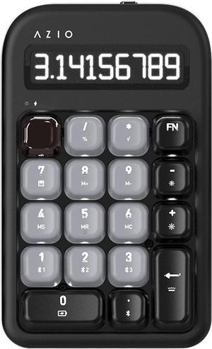 Wireless Mechanical Calculator & Number Pad (Black/Dark Bronze) - Bluetooth 5.0 & USB, Gateron-Red Mechanical Switch, 9 Backlight Modes, Rechargeable, PC & Mac, Black Willow (IN404)