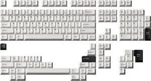 Drop DCX Black-on-White Keycap Set, Doubleshot ABS, Cherry MX Style Keyboard Compatible with 60%, 65%, 75%, TKL, WKL, Full-Size, 1800 layouts and More (Black-on-White)