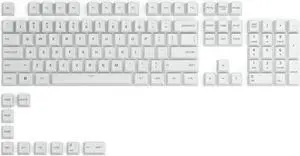 Glorious GPBT Dye Sublimated Keycaps (Arctic White) - Thick PBT 114 Keycap Set for Full Size, TKL, Compact, 75% Mechanical Keyboards