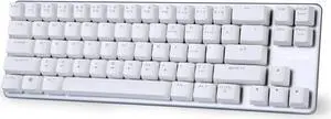 Qisan Happy Deals 10% Discount off Mechanical Keyboard Gaming Keyboard Blue Switch 68-Keys Mini Design (60%) Gaming Wired Keyboard White Silver Magicforce