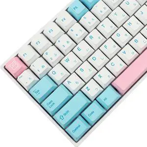 140 Key Milk Cover Cherry Profile PBT Dye Sub Keycaps for MX Mechanical Keyboard GMMK Filco 104 TKL GK61 KBD75 96 GK64 68 (140 Key Milk Cover)