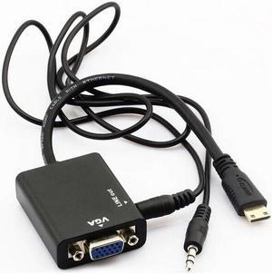 Mini HDMI to VGA with Audio Mini HDMI to VGA Converter Adapter with Audio - Supports 1080p Full HD